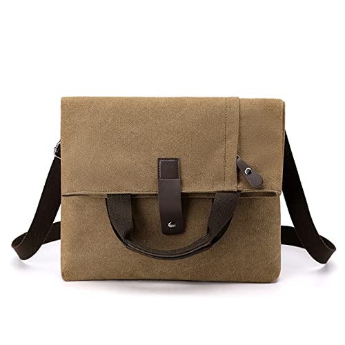 CORIOS Herren Umhängetaschen Canvas Schultertasche Casual Henkeltaschen Groß Schulterhandtasche Handtasche für Reise Schule Hochschule Arbeit Outdoor Braun von CORIOS