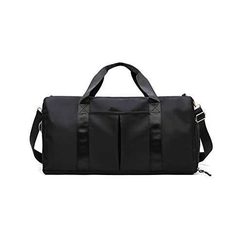 CORIOS Nylon Reisetaschen Duffle Bag Sporttasche Fitnesstasche Schwimmtasche für Herren/Damen Faltbare Weekender Übernachtung Tasche Trainingstasche Kabinenreisetasche Handgepäck mit Schuhfach Schwarz von CORIOS