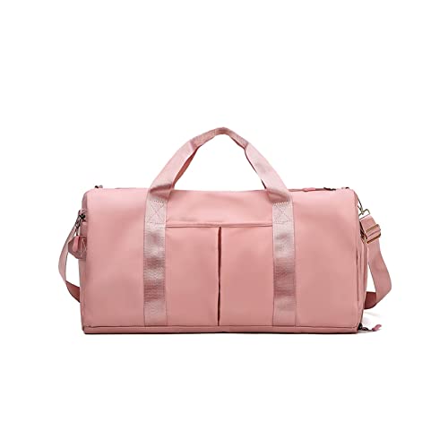 CORIOS Nylon Reisetaschen Duffle Bag Sporttasche Fitnesstasche Schwimmtasche für Herren/Damen Faltbare Weekender Übernachtung Tasche Trainingstasche Kabinenreisetasche Handgepäck mit Schuhfach Rosa von CORIOS