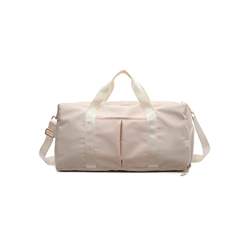 CORIOS Nylon Reisetaschen Duffle Bag Sporttasche Fitnesstasche Schwimmtasche für Herren/Damen Weekender Übernachtung Tasche Trainingstasche Kabinenreisetasche Handgepäck mit Schuhfach Off-White von CORIOS