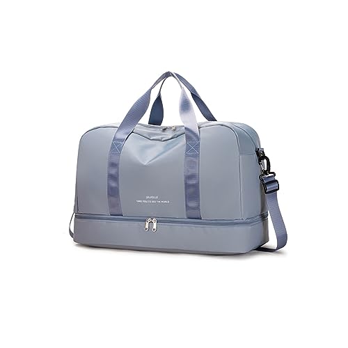 CORIOS Nylon Sporttasche für Herren/Damen Reisetaschen Duffle Bag Weekender Übernachtung Tasche Fitnesstasche Schwimmtasche Groß Trainingstasche Kabinenreisetasche für Reisen Sport Fitnessstudio Blau von CORIOS