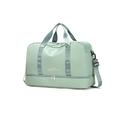 CORIOS Nylon Sporttasche für Herren/Damen Reisetaschen Duffle Bag Weekender Übernachtung Tasche Fitnesstasche Schwimmtasche Groß Trainingstasche Kabinenreisetasche für Reisen Sport Fitnessstudio Grün von CORIOS