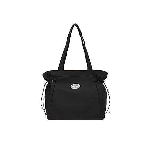 CORIOS Oxford Schultertasche Damen Handtasche Wasserdicht Leicht Henkeltasche Casual Tragetasche Multifunktionale Arbeit Einkaufen Reise Alltag Tote Beutel Schwarz von CORIOS