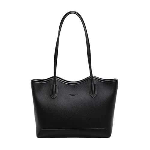 CORIOS PU Leder Aktentasche für Damen Elegante Handtasche mit Reißverschluss Große Schultertasche Henkeltaschen Laptoptasche Tragetasche mit Mehreren Taschen für Business Lehrertasche Büro Schwarz von CORIOS