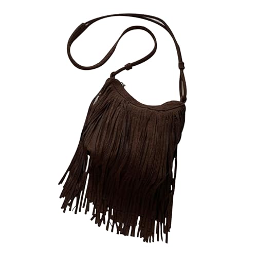 CORIOS PU Leder Schultertasche Damen Bohemian Umhängetasche Boho Style Handtasche aus Fransen mit Adjustierbarem Gurt Braun CORIOS PU Leder Schultertasche Damen Bohemian Umhängetasche Boho Style Handtasche aus Fransen mit Adjustierbarem Gurt Braun von CORIOS