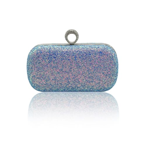 CORIOS Pailletten Clutch Tasche Damen Glitzer Abendtasche Hochzeit Brautbörse Handtasche Elegante Klein Tasche Funkelnd Schultertasche Glänzend Umhängetasche für Bankett-Party Abschlussball Blau von CORIOS