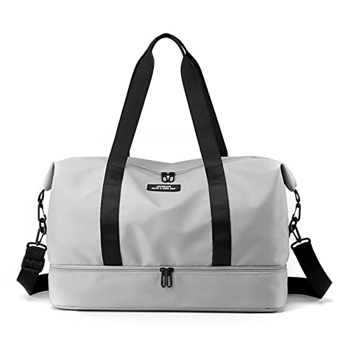 CORIOS Reisetaschen Duffle Bag Nylon Sporttasche für Damen/Herren Faltbare Weekender Übernachtung Tasche Kabinenreisetasche Groß Handtasche für Sport Fitnessstudio Reisen Grau von CORIOS