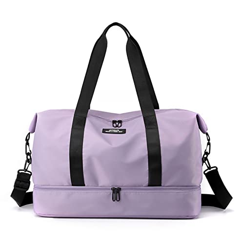 CORIOS Reisetaschen Duffle Bag Nylon Sporttasche für Damen/Herren Faltbare Weekender Übernachtung Tasche Kabinenreisetasche Groß Handtasche für Sport Fitnessstudio Reisen Violett von CORIOS