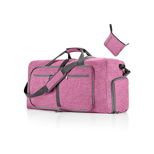 CORIOS Reisetaschen Duffle Bag für Herren/Damen 115L Faltbare Sporttasche Fitnesstasche Schwimmtasche Handgepäck Kabinenreisetasche Weekender Übernachtung Tasche Trainingstasche Hellviolett von CORIOS