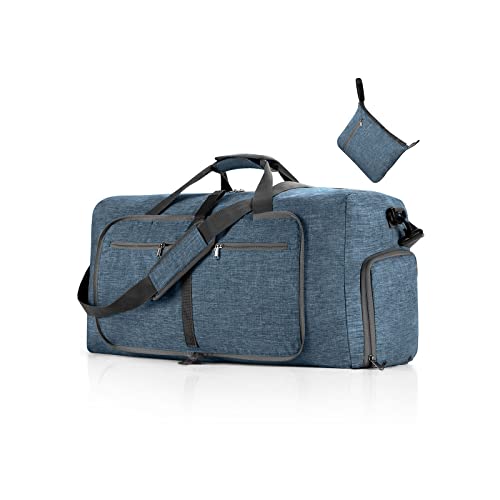 CORIOS Reisetaschen Duffle Bag für Herren/Damen 115L Faltbare Sporttasche Fitnesstasche Schwimmtasche Handgepäck mit Schuhfach Kabinenreisetasche Weekender Übernachtung Tasche Trainingstasche Blau von CORIOS