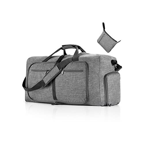 CORIOS Reisetaschen Duffle Bag für Herren/Damen 115L Faltbare Sporttasche Fitnesstasche Schwimmtasche Handgepäck mit Schuhfach Kabinenreisetasche Weekender Übernachtung Tasche Trainingstasche Grau von CORIOS
