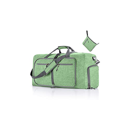 CORIOS Reisetaschen Duffle Bag für Herren/Damen 65L Faltbare Sporttasche Fitnesstasche Schwimmtasche Handgepäck mit Schuhfach Kabinenreisetasche Weekender Übernachtung Tasche Trainingstasche Hellgrün von CORIOS