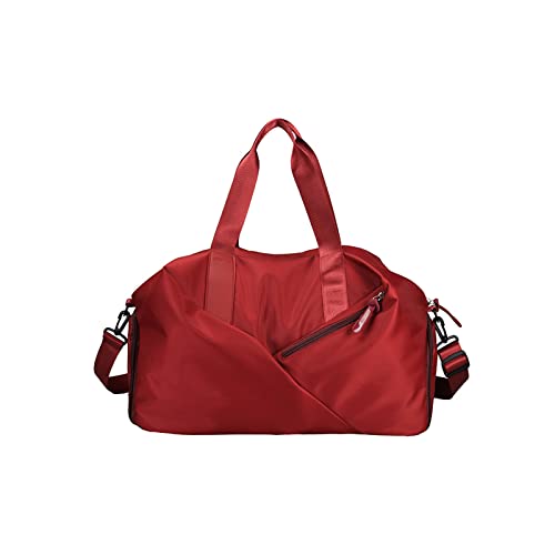 CORIOS Reisetaschen Duffle Bag für Herren/Damen Nylon Sporttasche Fitnesstasche Weekender Übernachtung Tasche Schwimmtasche Groß Kabinenreisetasche Trainingstasche Handgepäck mit Schuhfach Rot von CORIOS