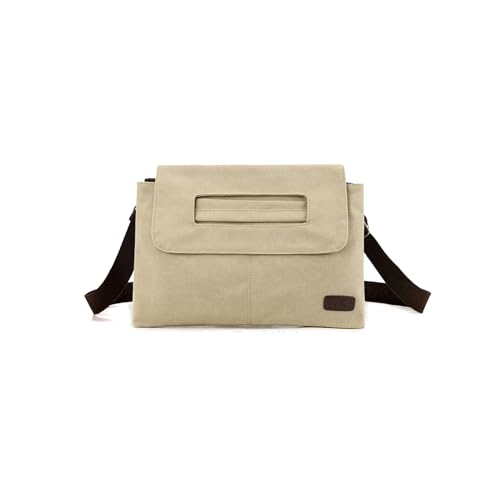 CORIOS Retro Herren Schultertasche Canvas Umhängetaschen Henkeltaschen Casual Bürotaschen Groß Kuriertasche Handtasche für Reise Hochschule Arbeit Outdoor Khaki von CORIOS