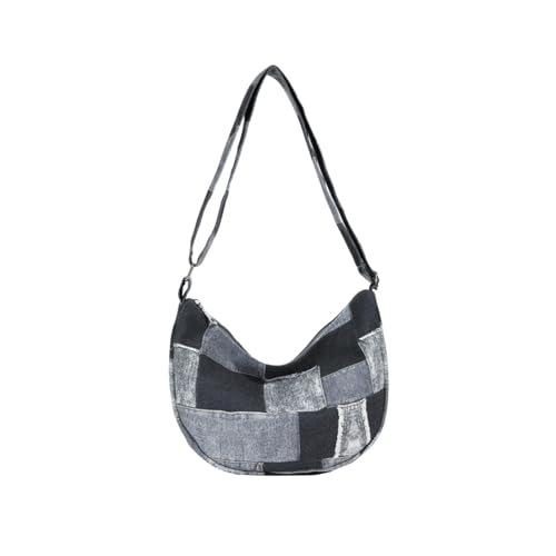 CORIOS Retro Schultertasche Damen Canvas Umhängetasche Mittlere Kapazität Handtasche Casual Tote Beutel Leichtgewicht Henkeltaschen Multifunktionale Tragetasche für Arbeit Reise Shopper Schwarz von CORIOS