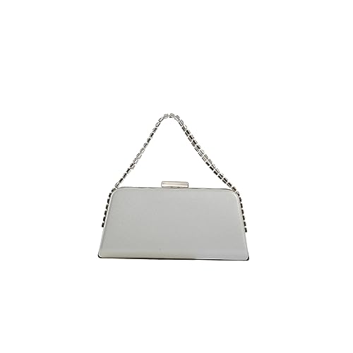 CORIOS Strass Abendtasche für Damen Brauttasche Shiny Diamant Clutch Tasche Klein Tasche Elegante Kette Schultertasche Luxuriös Umhängetasche Hochzeit Abschlussball Party Handtasche Silber von CORIOS