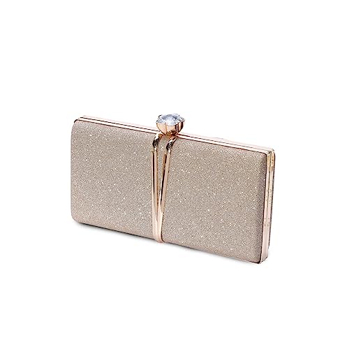 CORIOS Strass Clutch für Damen Shiny Pailletten Abendtasche Diamant Clutch Tasche Klein Tasche Elegante Umhängetasche Kette Schultertasche für Hochzeit Bankett-Party Abschlussball Gold von CORIOS