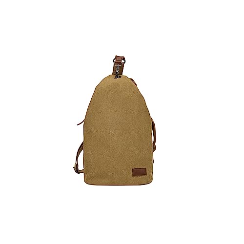 CORIOS Unisex Brusttasche Sling Rucksack Herren Damen Canvas Schultertasche Leicht Crossbody Umhängetasche Sporttasche Beiläufig Chest Bag Crossover Daypack für Reise Wandern Laufen Klettern Khaki von CORIOS