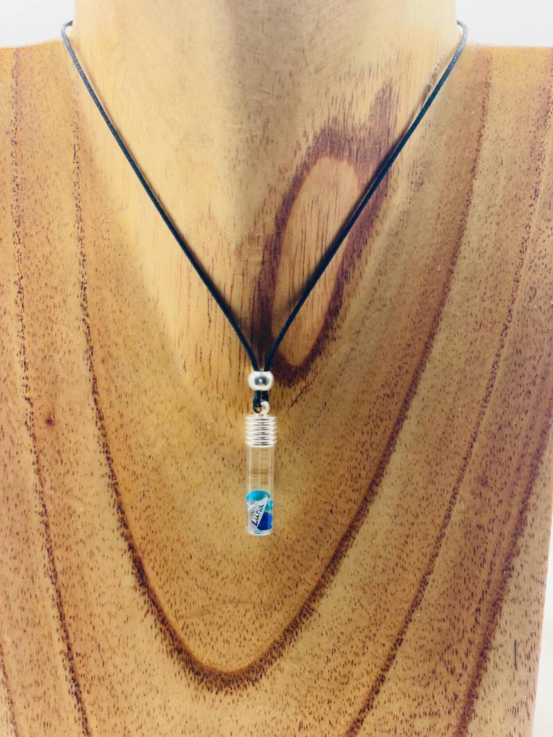 Corndesign Usual Reiskornkette Mit Glitzersteinen.dein Name Auf Einem Reiskorn .namenskette Glitzersteinen..glücksbringerkette von CORNdesign