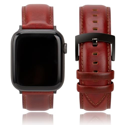 CORROPELLE Leder Uhrenarmbänder Kompatibel mit Apple Watch Armband 49mm 46mm 45mm 44mm 42mm Herren Damen, Eleganten Echte Leder Uhrenarmband Ersatz für iWatch 10 9 8 7 6 5 4 3 2 1 Ultra2 1 SE2 1 von CORROPELLE
