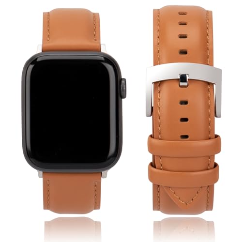 CORROPELLE Leder Uhrenarmbänder Kompatibel mit Apple Watch Armband 49mm 46mm 45mm 44mm 42mm Herren Damen, Eleganten Echte Leder Uhrenarmband Ersatz für iWatch 10 9 8 7 6 5 4 3 2 1 Ultra2 1 SE2 1 von CORROPELLE