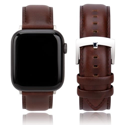 CORROPELLE Leder Uhrenarmbänder Kompatibel mit Apple Watch Armband 49mm 46mm 45mm 44mm 42mm Herren Damen, Eleganten Echte Leder Uhrenarmband Ersatz für iWatch 10 9 8 7 6 5 4 3 2 1 Ultra2 1 SE2 1 von CORROPELLE