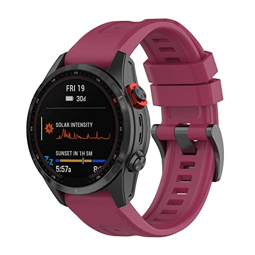 Passend für Garmin Epix Pro 42 mm Armbänder für Damen und Herren, schnelle Passform, 20 mm, Silikon-Ersatzarmband, passend für Garmin Fenix 7S Pro/EPIX Pro 42 mm/Descent MK3 43 mm (Weinrot) von CORXEFXEF