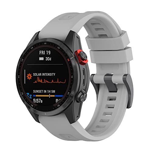 Passend für Garmin Epix Pro 42 mm Armbänder für Damen und Herren, schnelle Passform, 20 mm, Silikon-Ersatzarmband, passend für Garmin Fenix 7S Pro/EPIX Pro 42 mm/Descent MK3 43 mm (grau) von CORXEFXEF