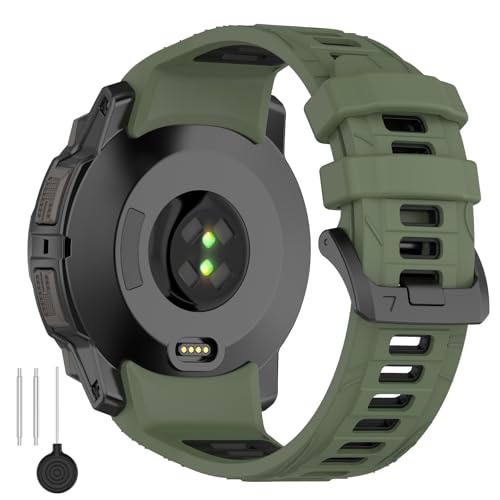 Sportuhr-Armband, kompatibel mit Garmin Instinct 3, 45 mm, 50 mm, Schnellverschluss-Ersatzarmband, weiches Silikon-Armband mit Edelstahlschnalle, passend für Garmin Instinct 3, für Damen und Herren Sportuhr-Armband, kompatibel mit Garmin Instinct 3, 45 mm, 50 mm, Schnellverschluss-Ersatzarmband, weiches Silikon-Armband mit Edelstahlschnalle, passend für Garmin Instinct 3, für Damen und Herren von CORXEFXEF