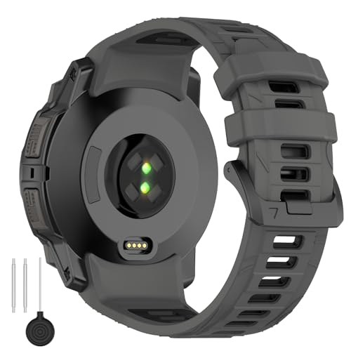 Sportuhr-Armband, kompatibel mit Garmin Instinct 3, 45 mm, 50 mm, Schnellverschluss-Ersatzarmband, weiches Silikon-Armband mit Edelstahlschnalle, passend für Garmin Instinct 3, für Damen und Herren Sportuhr-Armband, kompatibel mit Garmin Instinct 3, 45 mm, 50 mm, Schnellverschluss-Ersatzarmband, weiches Silikon-Armband mit Edelstahlschnalle, passend für Garmin Instinct 3, für Damen und Herren von CORXEFXEF