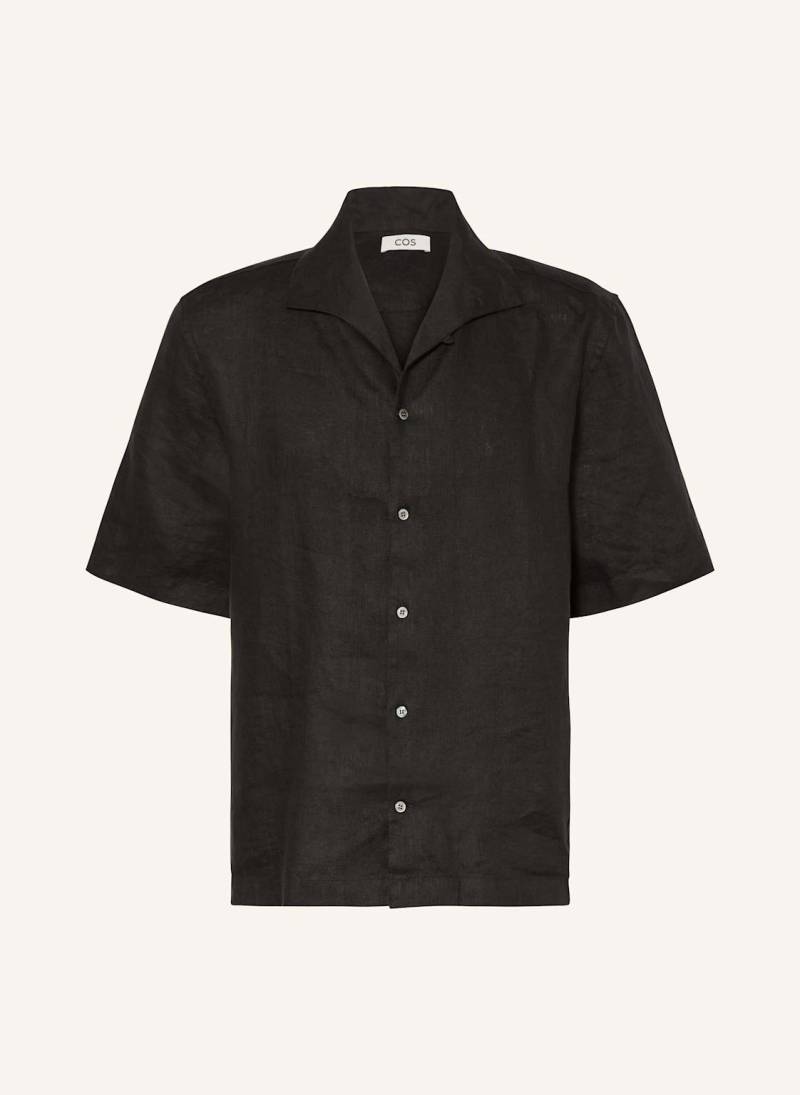 Cos Resorthemd Regular Fit Aus Leinen schwarz von COS