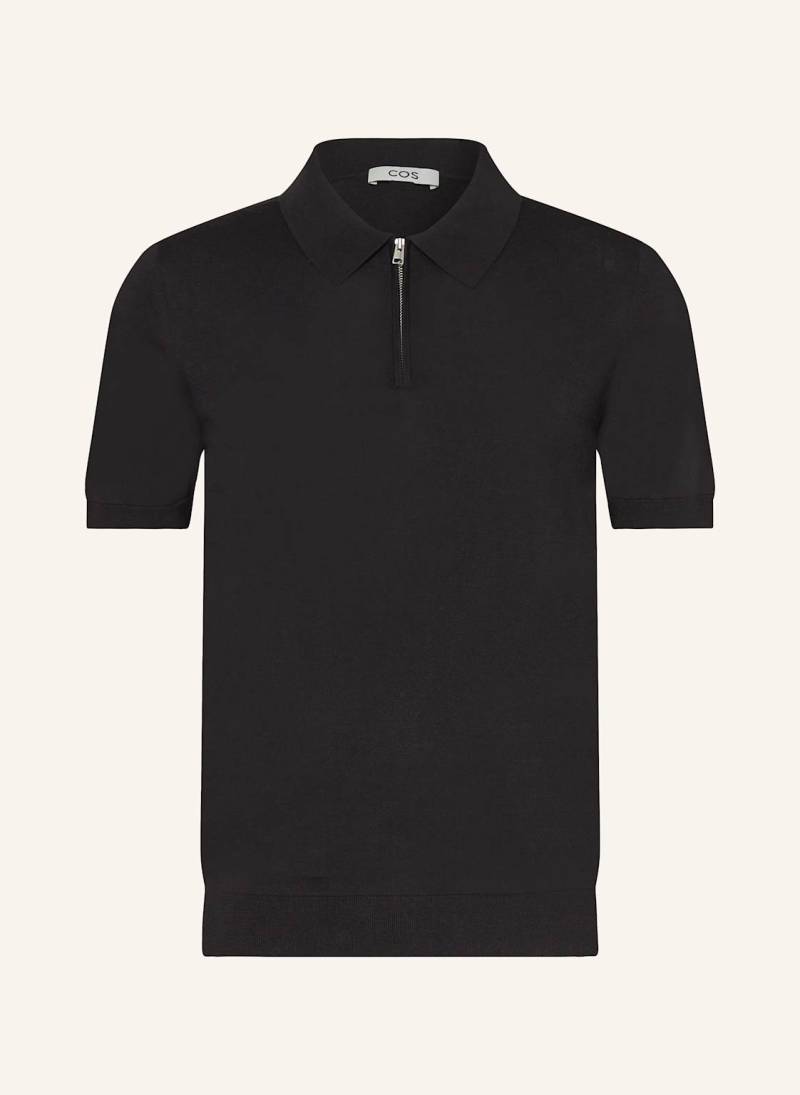 Cos Strick-Poloshirt Mit Seide schwarz von COS