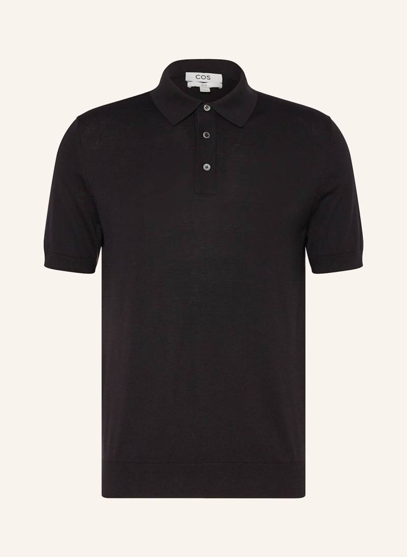 Cos Strick-Poloshirt Mit Seide schwarz von COS