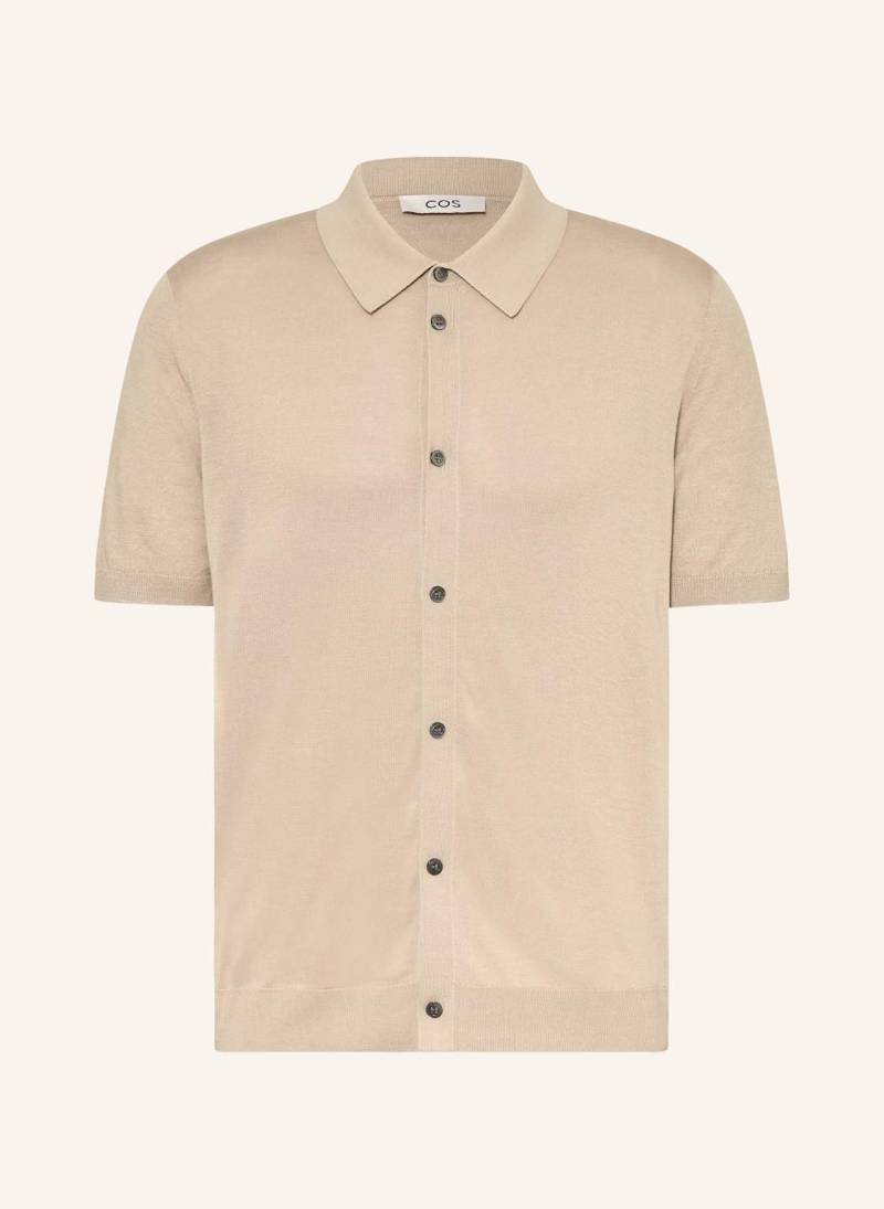 Cos Strickhemd Regular Fit Mit Leinen beige von COS