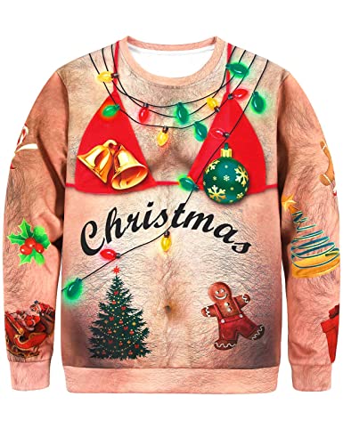 COSAVOROCK Hässliche Weihnachtspullover Herren Weihnachts Pullover Weihnachten Sweatshirt Braun M COSAVOROCK Hässliche Weihnachtspullover Herren Weihnachts Pullover Weihnachten Sweatshirt Braun M von COSAVOROCK