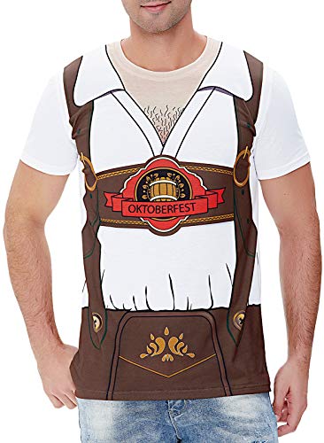 COSAVOROCK Herren Bayerische Oktoberfest Kostüm T-Shirts Outfit Hemd Kleidung Braun XXL COSAVOROCK Herren Bayerische Oktoberfest Kostüm T-Shirts Outfit Hemd Kleidung Braun XXL von COSAVOROCK