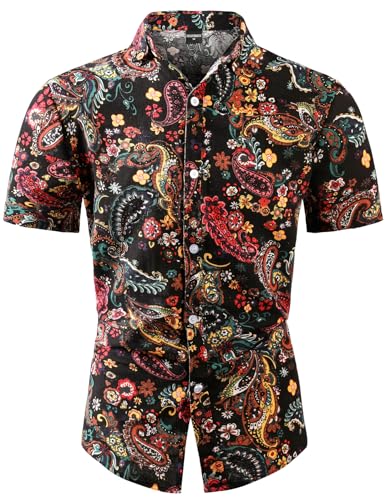 COSAVOROCK Herren Hippie 70er Jahre Hemd Blumen Hässliche Paisley Hawaii Hemden XXL COSAVOROCK Herren Hippie 70er Jahre Hemd Blumen Hässliche Paisley Hawaii Hemden XXL von COSAVOROCK