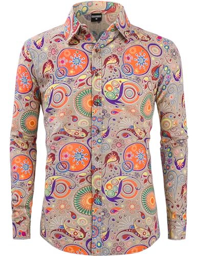 COSAVOROCK Herren Hippie 70er Jahre Hemd Blumen Hässliche Paisley Hemden L COSAVOROCK Herren Hippie 70er Jahre Hemd Blumen Hässliche Paisley Hemden L von COSAVOROCK