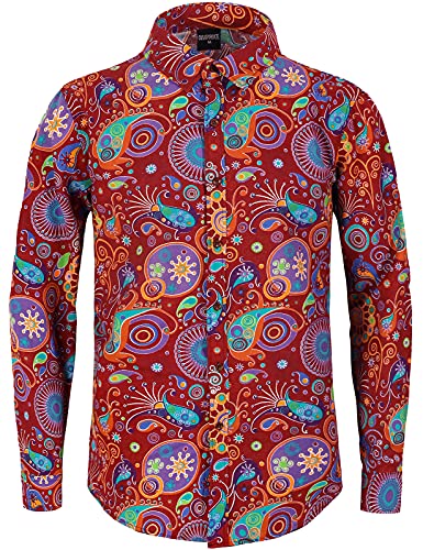 COSAVOROCK Herren Hippie 70er Jahre Hemd Blumen Hässliche Paisley Hemden XXL COSAVOROCK Herren Hippie 70er Jahre Hemd Blumen Hässliche Paisley Hemden XXL von COSAVOROCK