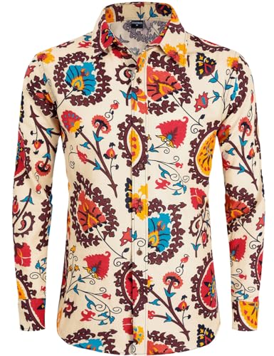 COSAVOROCK Herren Hippie 70er Jahre Hemd Hässliche Floral Blumen Hawaii Hemden Blumenhemd XXL COSAVOROCK Herren Hippie 70er Jahre Hemd Hässliche Floral Blumen Hawaii Hemden Blumenhemd XXL von COSAVOROCK