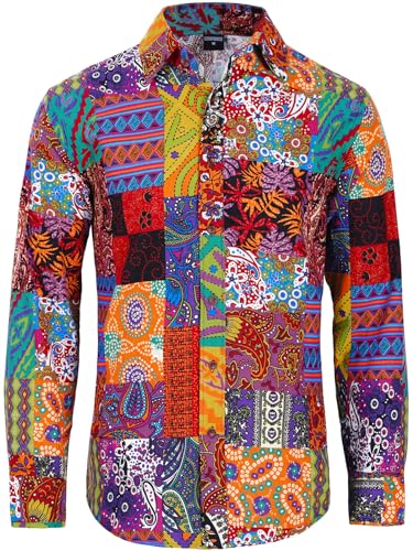 COSAVOROCK Herren Hippie 70er Jahre Hemd Hässliche Floral Blumen Hawaii Hemden XXL COSAVOROCK Herren Hippie 70er Jahre Hemd Hässliche Floral Blumen Hawaii Hemden XXL von COSAVOROCK