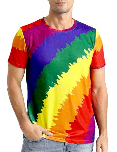 COSAVOROCK Herren Regenbogen Tshirt Pride Rainbow T Shirts, XXL COSAVOROCK Herren Regenbogen Tshirt Pride Rainbow T Shirts, XXL von COSAVOROCK