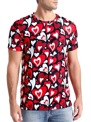 COSAVOROCK Herren Valentinstag T Shirt Liebe Herz Shirts, Rot, L COSAVOROCK Herren Valentinstag T Shirt Liebe Herz Shirts, Rot, L von COSAVOROCK