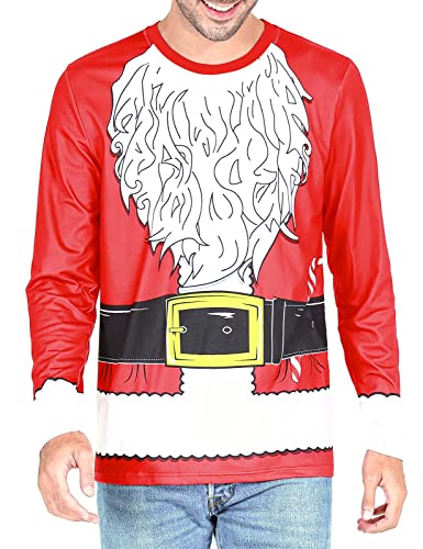 COSAVOROCK Herren Weihnachtsmann Kostüm Weihnachten T-Shirts Langarm Rot XL COSAVOROCK Herren Weihnachtsmann Kostüm Weihnachten T-Shirts Langarm Rot XL von COSAVOROCK