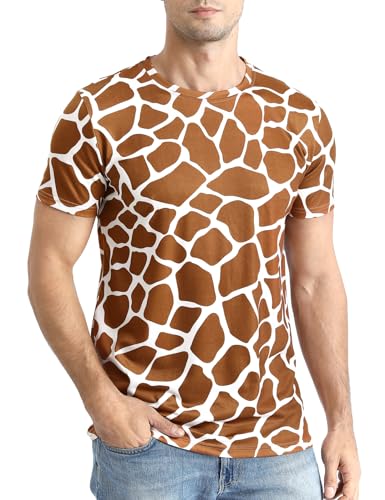 COSAVOROCK Kurzärmelige T-Shirts mit Tiermuster für Herren, giraffe, XXL COSAVOROCK Kurzärmelige T-Shirts mit Tiermuster für Herren, giraffe, XXL von COSAVOROCK