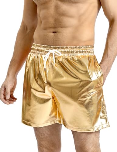 COSAVOROCK Metallic Shorts Herren Disco Reflektierend Rave 70er Jahre Fancy Dress Gold M COSAVOROCK Metallic Shorts Herren Disco Reflektierend Rave 70er Jahre Fancy Dress Gold M von COSAVOROCK