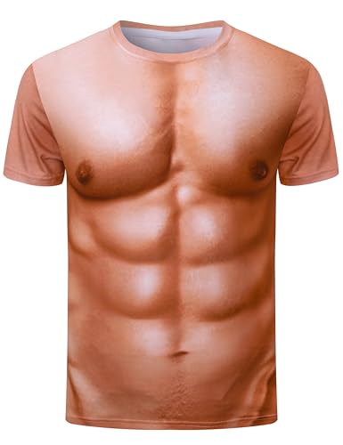 COSAVOROCK Muskel t-Shirt Herren 3D Gedrucktes Kostüm, XXL von COSAVOROCK