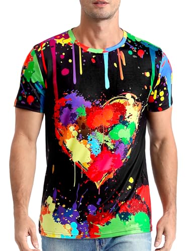 COSAVOROCK Pride Rainbow Herren-T-Shirts, herz, XL COSAVOROCK Pride Rainbow Herren-T-Shirts, herz, XL von COSAVOROCK