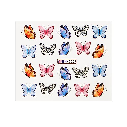 1 Blatt Nagelsticker Schmetterling, Nagelaufkleber Selbstklebend Nail Art Stickers Nageltattoos Nageldesign Sticker Nagel Decals DIY Nagelkunst Abziehbilder von COSCELIA