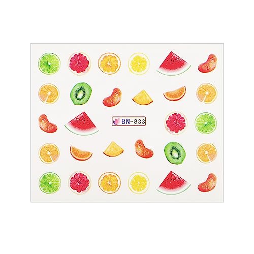 1 Blatt Obst Zitrone Nagel Wasser Aufkleber Sommer Design Nail Art Sliders Frau Gesicht Ananas Folie Maniküre Dekoration von COSCELIA